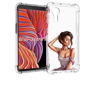 Чехол MyPads Девушка-с-прической женский для Samsung Galaxy Xcover 5 задняя-панель-накладка-бампер
