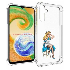 Чехол MyPads девушка-в-чулках женский для Samsung Galaxy A14 4G/ 5G задняя-панель-накладка-бампер