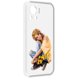 Чехол MyPads девушка-в-цветочками женский для Motorola Edge 30 Ultra задняя-панель-накладка-бампер