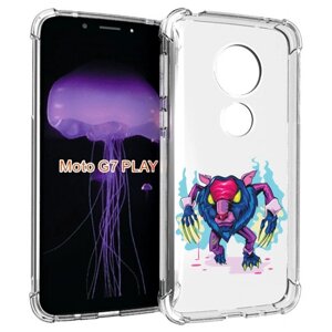 Чехол MyPads фиолетовая-россомаха для Motorola Moto G7 Play задняя-панель-накладка-бампер