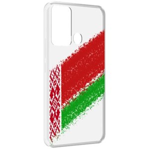 Чехол MyPads флаг Белорусии мужской для Infinix Hot 12i задняя-панель-накладка-бампер