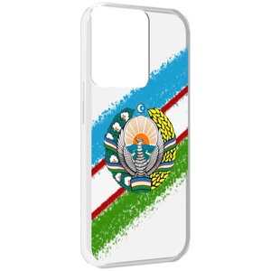 Чехол MyPads Герб флаг Узбекистана для OPPO Reno 8 задняя-панель-накладка-бампер