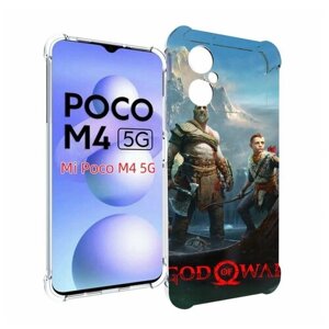 Чехол MyPads God Of War Кратос Атрей для Xiaomi Poco M4 5G задняя-панель-накладка-бампер