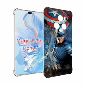Чехол MyPads Комикс-капитан-Америка для Honor Magic 5 Pro задняя-панель-накладка-бампер