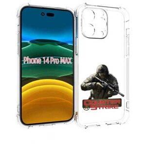 Чехол MyPads Контра для iPhone 14 Pro Max задняя-панель-накладка-бампер