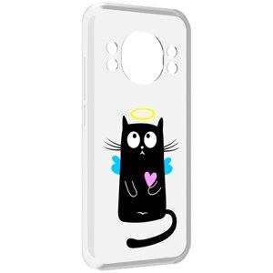 Чехол MyPads Кот ангелок для Doogee S98 / S98 Pro задняя-панель-накладка-бампер