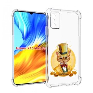 Чехол MyPads кот юрист для Honor X10 Max задняя-панель-накладка-бампер