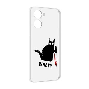 Чехол MyPads котик-убийца для Vivo Y56 5G задняя-панель-накладка-бампер