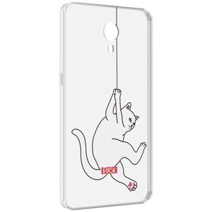 Чехол MyPads котяра-на-веревке для Meizu M3 Note задняя-панель-накладка-бампер