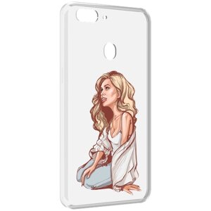 Чехол MyPads красивая-девушка-в-белом женский для Oppo Realme 2 задняя-панель-накладка-бампер