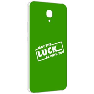 Чехол MyPads Luck green для Meizu M5 Note задняя-панель-накладка-бампер