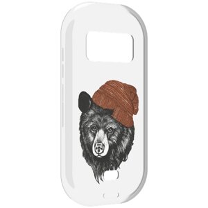 Чехол MyPads Медведь в шапке 2 для UleFone Armor 15 задняя-панель-накладка-бампер