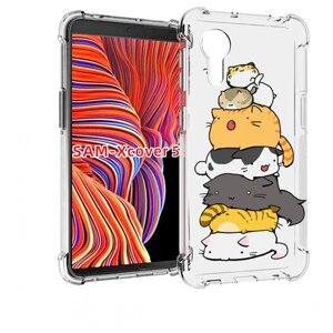 Чехол MyPads много-маленьких-котиков для Samsung Galaxy Xcover 5 задняя-панель-накладка-бампер