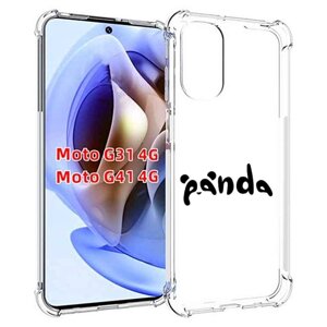 Чехол MyPads панда надпись для Motorola Moto G31 4G / G41 4G задняя-панель-накладка-бампер