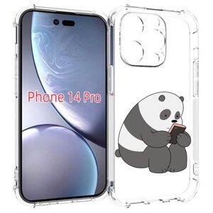 Чехол MyPads панда-в-телефоне для iPhone 14 Pro задняя-панель-накладка-бампер