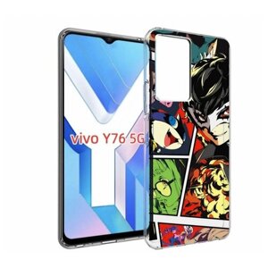 Чехол MyPads Persona 5 art для Vivo Y76 5G задняя-панель-накладка-бампер