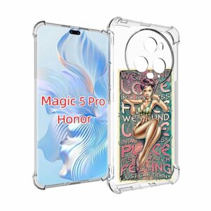 Чехол MyPads постер-рианна для Honor Magic 5 Pro задняя-панель-накладка-бампер