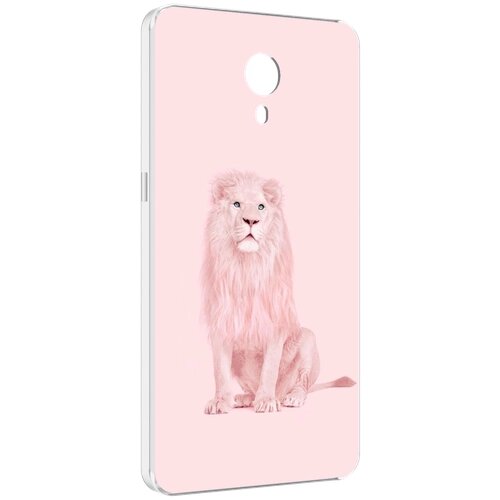 Чехол MyPads Розовый-лев для Meizu M3 Note задняя-панель-накладка-бампер