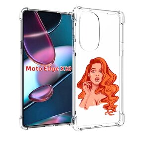 Чехол MyPads рыжая-девушка-модельной-внешности женский для Motorola Moto Edge X30 задняя-панель-накладка-бампер
