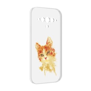 Чехол MyPads рыжий кот для Doogee V30 задняя-панель-накладка-бампер