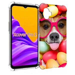 Чехол MyPads Собака-в-яйцах для Samsung Galaxy Xcover Pro 2 задняя-панель-накладка-бампер