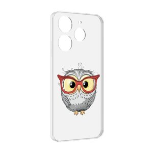 Чехол MyPads сова-в-красных-очках для Tecno Spark 10 Pro задняя-панель-накладка-бампер