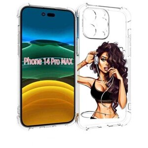 Чехол MyPads Спортивная-девушка женский для iPhone 14 Pro Max задняя-панель-накладка-бампер