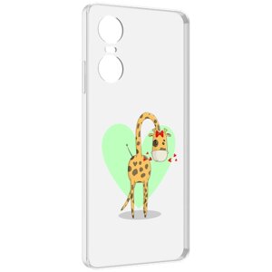 Чехол MyPads Влюбленный жираф 14 февраля для Tecno Pop 6 Pro задняя-панель-накладка-бампер