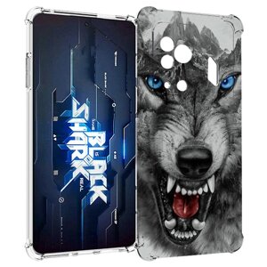 Чехол MyPads Волк-частица мужской для Xiaomi Black Shark 5 Pro задняя-панель-накладка-бампер