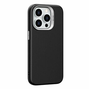Чехол на айфон кожаный WiWU Vegan Leather SP-019 для iPhone 15 Pro с поддержкой MagSafe - Черный