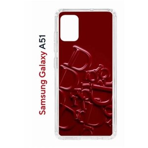 Чехол на Samsung Galaxy A51 Kruche Print Dior, защитный силиконовый бампер с рисунком, противоударный, пластиковый кейс, накладка с принтом