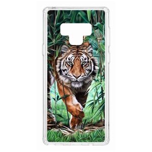 Чехол на Samsung Note 9 Kruche Print Крадущийся тигр, защитный силиконовый бампер с рисунком, противоударный, пластиковый кейс, накладка с принтом