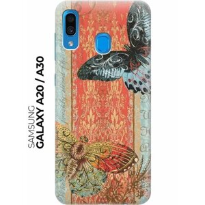 Чехол - накладка ArtColor для Samsung Galaxy A20 / A30 с принтом "Две бабочки"