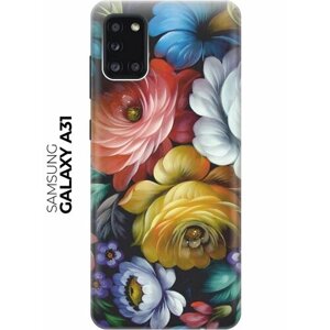 Чехол - накладка ArtColor для Samsung Galaxy A31 с принтом "Цветочная роспись"