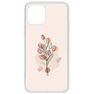 Чехол-накладка Krutoff Clear Case Букет тюльпанов для iPhone 12 Pro Max