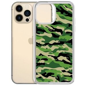 Чехол-накладка Krutoff Clear Case Камуфляж зеленый для iPhone 13 Pro Max