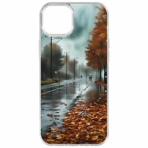 Чехол-накладка Krutoff Clear Case Осенний дождь для iPhone 15 Plus
