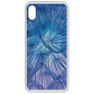Чехол-накладка Krutoff Clear Case Женский день - Синий одуванчик для iPhone XR