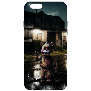 Чехол-накладка Krutoff Soft Case фнаф (FNAF) - Фредди под дождем для iPhone 6/6s черный