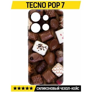 Чехол-накладка Krutoff Soft Case Конфеты для TECNO POP 7 черный