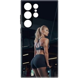 Чехол-накладка Krutoff Soft Case Шорты женские для Samsung Galaxy S23 Ultra черный