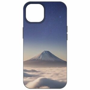 Чехол-накладка Krutoff Soft Case Япония, Фудзияма для iPhone 14 черный