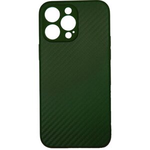 Чехол силиконовый для Apple iPhone 12 Pro, зеленый карбон