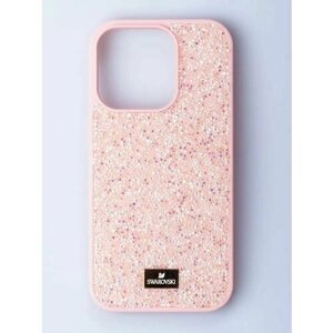 Чехол Swarovski для iPhone 13 Pro Max, силиконовый, Розовый