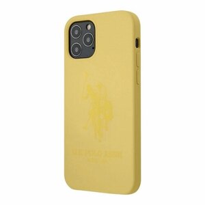 Чехол U. S. Polo Assn. силиконовый Double horse для iPhone 12 Pro Max, желтый