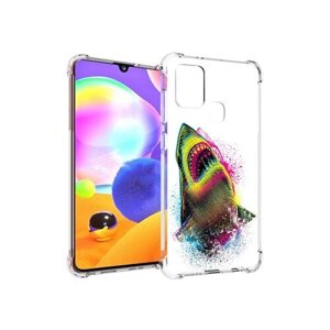 Чехол задняя-панель-накладка-бампер MyPads челюсти-2 для Samsung Galaxy A21s SM-A217F (2020) противоударный