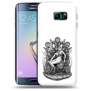 Чехол задняя-панель-накладка-бампер MyPads девушка на троне для Samsung Galaxy S6 Edge противоударный