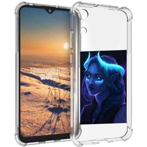 Чехол задняя-панель-накладка-бампер MyPads девушка синяя ледяная женский для Honor 8A/Huawei Y6 (2019)/Honor 8A Pro/Y6 Prime 2019/Huawei Y6s противоударный