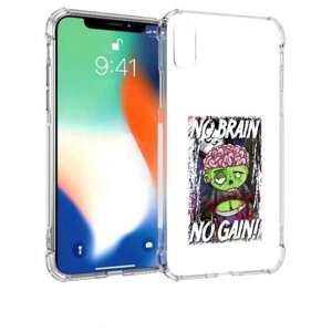 Чехол задняя-панель-накладка-бампер MyPads глупый зомби для iPhone XS Max противоударный
