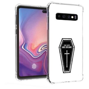 Чехол задняя-панель-накладка-бампер MyPads гроб с мечтами для Samsung Galaxy S10+ Plus SM-G975F противоударный